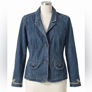 Vintage cotton blend 90s Casual Corner Blue Jean Jacket